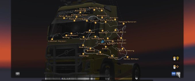 Maps Karte von Indonesien (PJ Indo) [1.27.X] Eurotruck Simulator mod