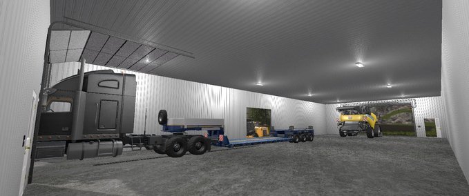 Platzierbare Objekte Maschinenschuppen - 100x50 (funktional) Landwirtschafts Simulator mod