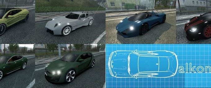 AI Asphalt 8 Traffic Pack Final- Sports Cars [1.27.x] Eurotruck Simulator mod