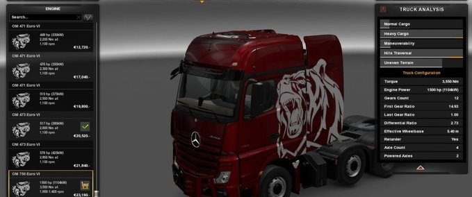 Sonstige 1500 PS Motoren für alle LKWs Eurotruck Simulator mod