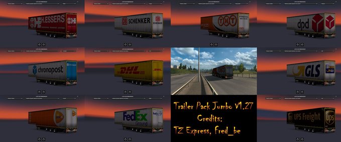 Trailer Jumbo Anhänger Paket von Fred_Be [1.27.X] Eurotruck Simulator mod
