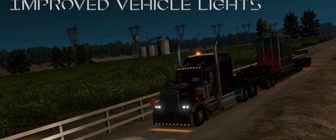 Mods Improved Vehicle Lights - Normal Version - American Truck Simulator mod
