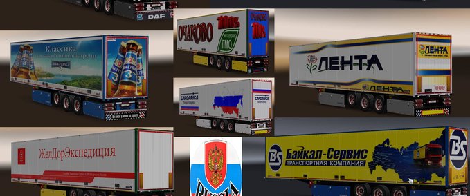 Trailer Anhängerpaket mit Skins von russischen Firmen Eurotruck Simulator mod