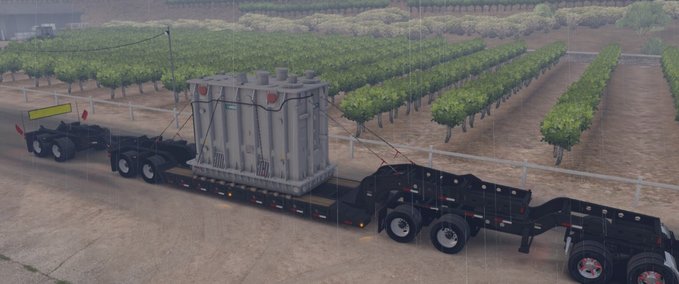 Trailer Long Oversized Trailer Magnitude 55l with a Load Transformer American Truck Simulator mod