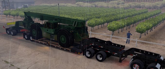 Trailer Long Oversized Trailer Magnitude 55l with a Load Reach Stacker American Truck Simulator mod