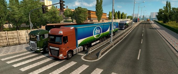 AI Double Trailers in Traffic [1.28.x] Eurotruck Simulator mod