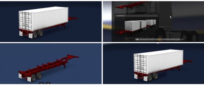 Trailer Double Container Trailers (1.28.x) Eurotruck Simulator mod