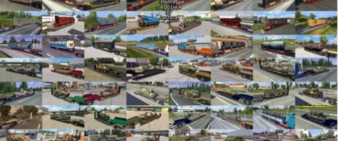 Trailer Addons for the Military & Railway Cargo Packs v2.3.2 & v1.8.3 from Jazzycat Eurotruck Simulator mod