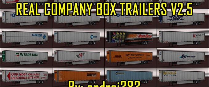 Trailer Real Company Box Trailers V2.5 American Truck Simulator mod