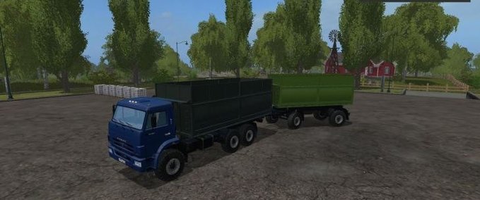 MAZ & Kamaz & Gaz Kamaz 68900R and trailer Landwirtschafts Simulator mod