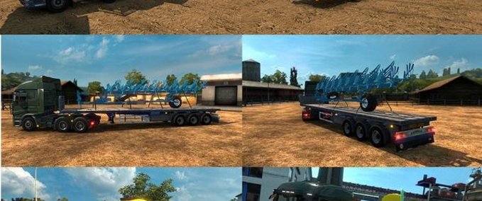 Trailer Anhänger mit landwirtschaftlichen Geräten Mod Paket (1.28.x) Eurotruck Simulator mod