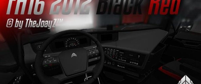 Interieurs VOLVO FH16 2012 BLACK RED MOD (1.28.x) Eurotruck Simulator mod