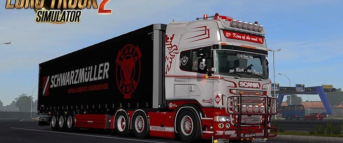 Scania RS 6 series (RJL) Red & White Custom Skin Combo Pack + Accessory Parts Mod Image