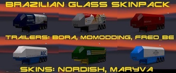Trailer Brazilian Glass Skinpack (1.28.x) Eurotruck Simulator mod