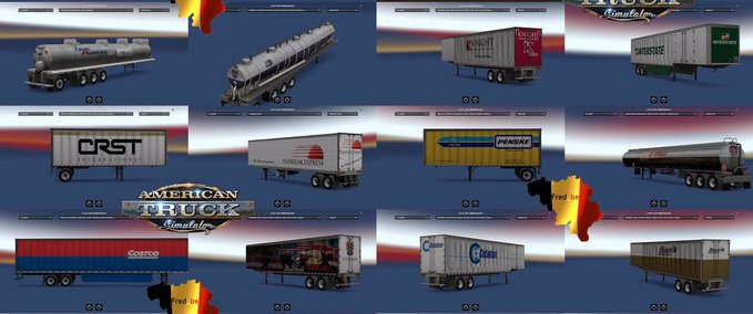 Trailer ATS Anhängerpaket (1.29) Standalone mit ca. 60 skins American Truck Simulator mod