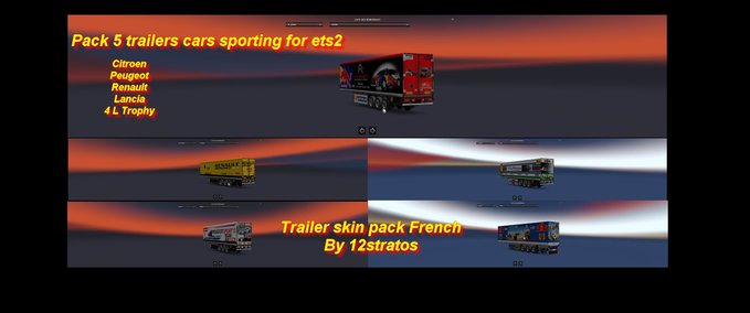 Trailer Anhängerpaket #4 "French" - Sport- (1.28.x) Eurotruck Simulator mod