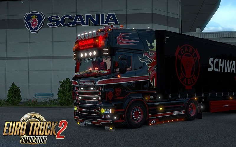Ets 2 Scania Rs Rjl Black Amp Red Griffin Skin Accessory Parts V Uberarbeitet Scania Mod Fur Eurotruck Simulator 2
