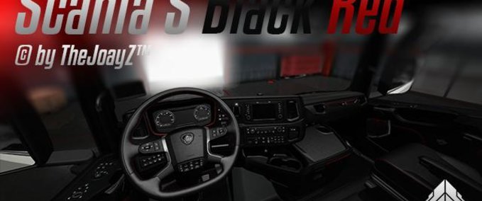 Interieurs SCANIA S V8 BLACK - RED MOD (1.30.X) Eurotruck Simulator mod
