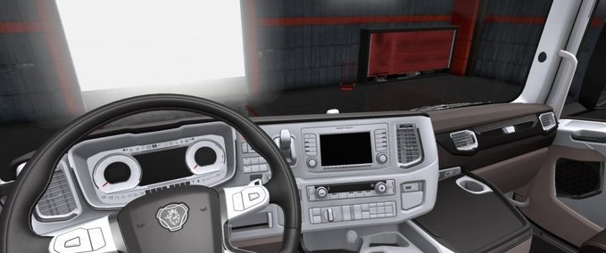 Interieurs Weißes Interieur für Scania 2016 Eurotruck Simulator mod