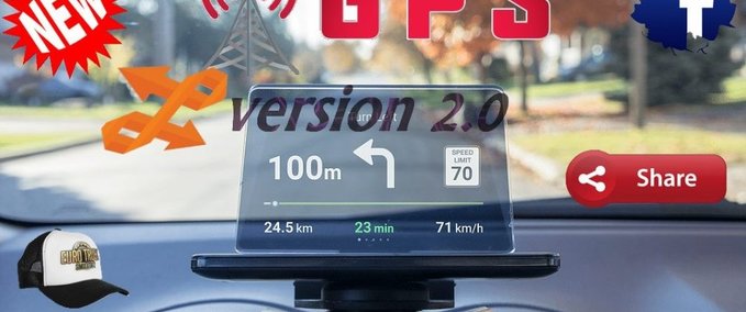 Sonstige GPS auf Glas [1.30.x] Eurotruck Simulator mod