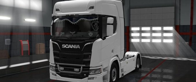 Scania LED Plate & Grill & Curtain & Logo (Mighty_Griffin) For scania R 2016 Eurotruck Simulator mod