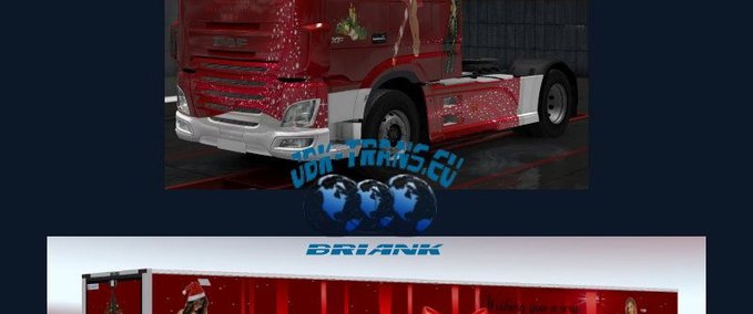 Skins [BrianK] JBK Christmas Combo DAF E6 + Lamberet Eurotruck Simulator mod