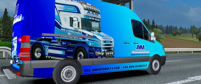 Skins A&M  Commercials - Escort_Mercedes-Benz_Sprinter Eurotruck Simulator mod