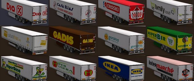 Trailer Anhängerpaket von Großmärkten [1.30.x] Eurotruck Simulator mod