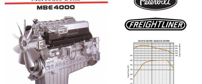 Anbauteile MBE 4000 450 HP FOR PETERBILT 579 & FREIGHTLINER FLB [1.30.X] American Truck Simulator mod