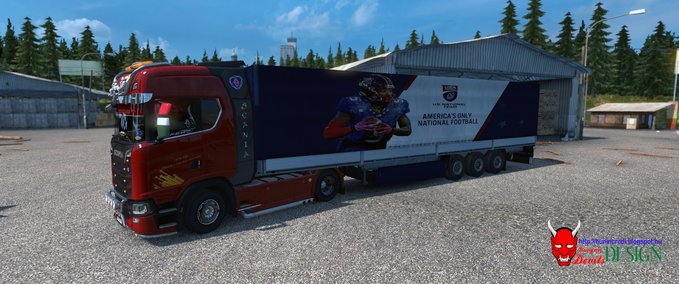 Trailer Anhängerpaket NFL (American Football) Teams [1.30.x] Eurotruck Simulator mod