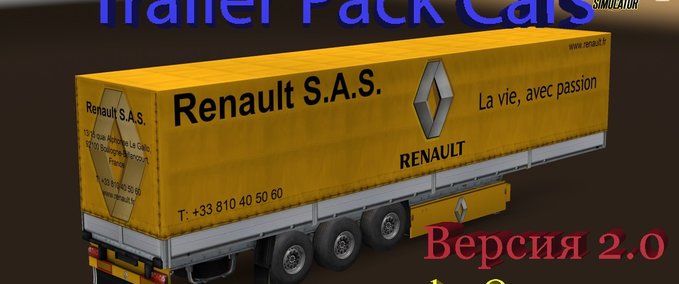 Trailer Anhängerpaket mit Logos und Werbung von Fahrzeugherstellern [1.30.x] Eurotruck Simulator mod