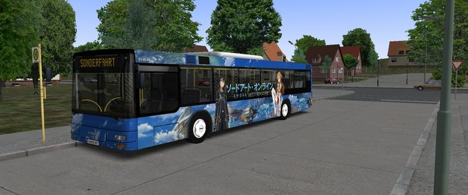 Bus Skins MAN Stadtbus NL 263 2 Türen Sword Art Online Repaint OMSI 2 mod