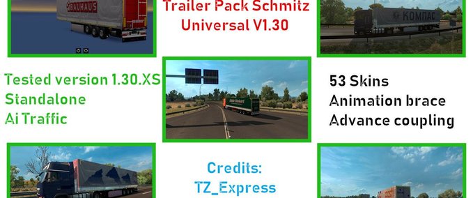 Trailer Anhängerpaket Schmitz Universal (53 Skins) [1.30.x] Eurotruck Simulator mod