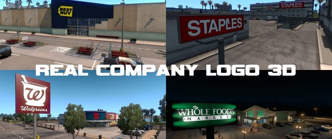 Mods Real Company Logos 3D American Truck Simulator mod