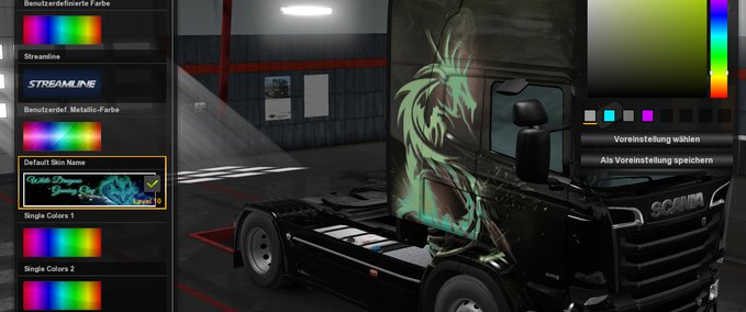 Skins White Dragons Lackierung für Scania RJL Eurotruck Simulator mod