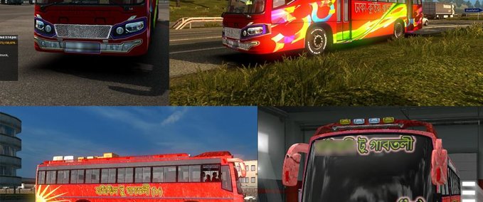 Sonstige Bus Bangladesh Local + Skin + HD Textures + Interior + Horn + Passengers [1.31.x] Eurotruck Simulator mod