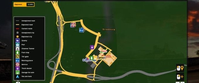 Maps HD – COLORED MAP 1.31.X Eurotruck Simulator mod