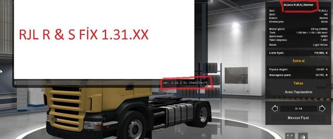 Scania RJL Scania R & S Fix 1.31.x Eurotruck Simulator mod