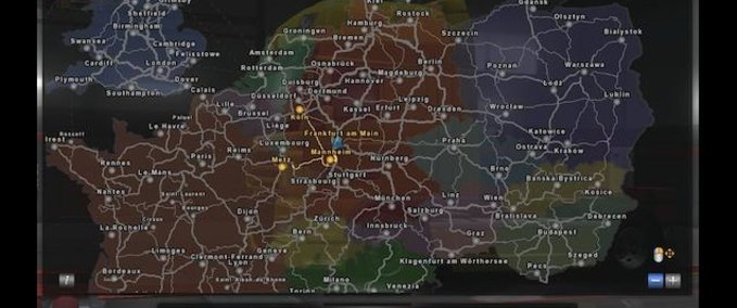 Maps Eingefärbte Karte 1.31.X Eurotruck Simulator mod