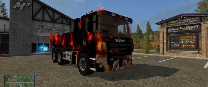 LKWs SCANIA P420 BENNE REMORQUE FIRE Landwirtschafts Simulator mod