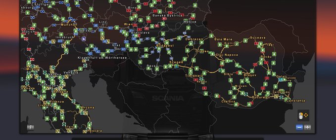 Maps Karte von Rumänien erstellt von Mirfi (1.32) Eurotruck Simulator mod