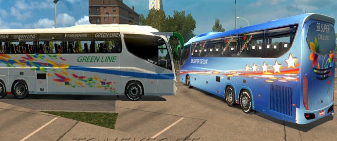 Sonstige ets2 mods Irizar i8 greenline and Sbsuper Delux Bus skin bd 4k Texture 1.31.x  Eurotruck Simulator mod