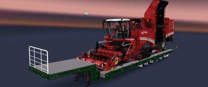 Trailer Übergrößenschwertransportanhänger mit Baumaschinen 1.32 Eurotruck Simulator mod