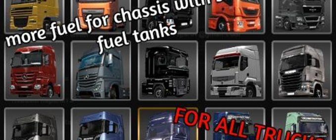 Sonstige Erweiterte Treibstofftankkapazität für alle LKWs [1.31.x–1.32.x] Eurotruck Simulator mod