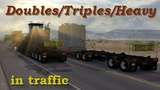 ATS Doubles/Triples/Heavy Trailers in Traffic 1.32 Mod Thumbnail