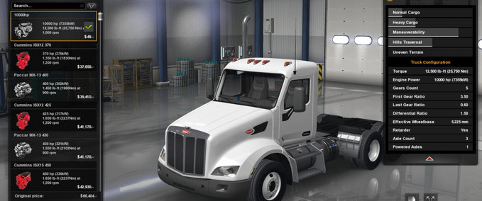 Anbauteile Motor und Übersetzung für Peterbilt 579 American Truck Simulator mod