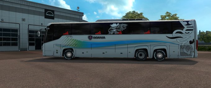 Skins  Scania Touring bus 2nd gen New skin and road Event 1.31 or 1.32 Eurotruck Simulator mod