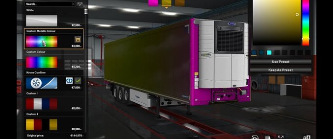 Skins Metallic Painting Options for Krone [1.32] Eurotruck Simulator mod