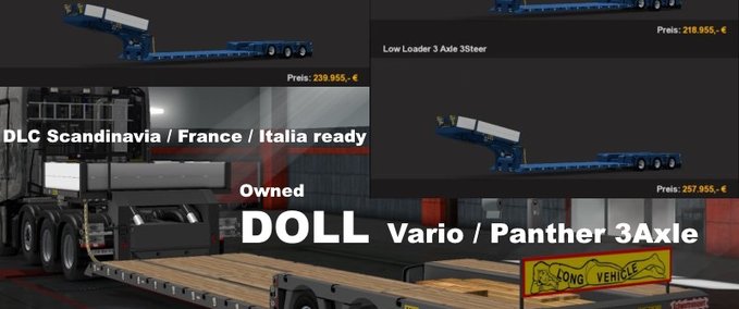 Standalone-Trailer Doll Vario 3Achs with new backlight in AO Eurotruck Simulator mod