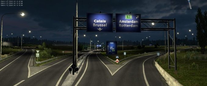 Maps Rotterdam~Brussel Highway X Calais~Duisburg Road Intersection 1.32.x Eurotruck Simulator mod